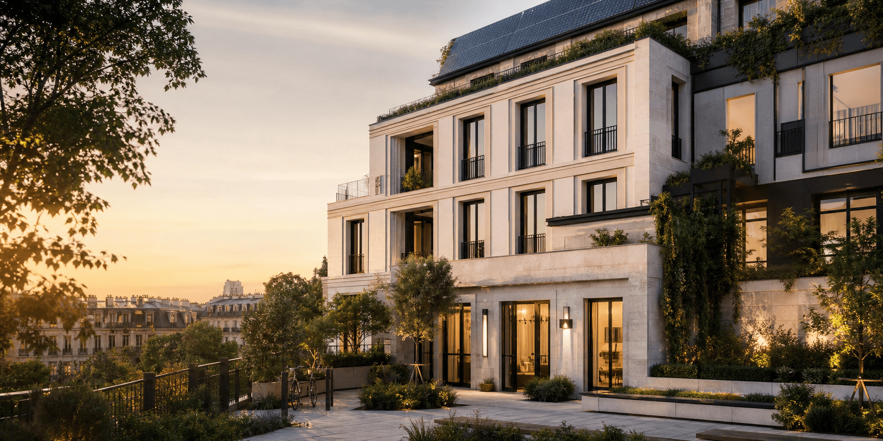 Premium renovated real estate with warm materials and sustainable details